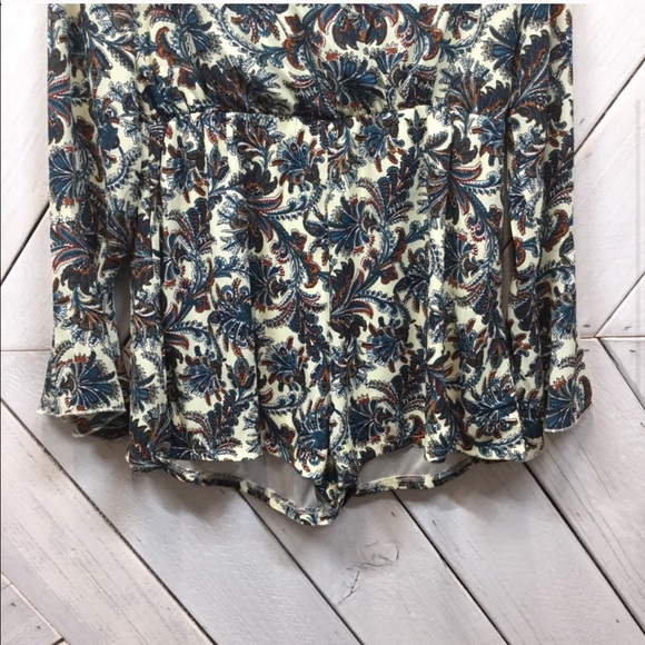 missguided paisley playsuit long sleeve romper new - Picture 11 of 12